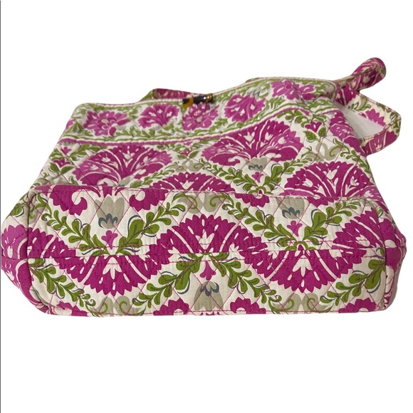 Vera Bradley Julep Tulip Print Medium Tote Pink Green Floral - Picture 3 of 7